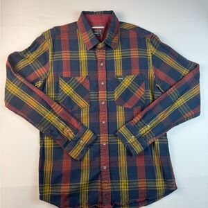 RVCA Men's long sleeve Multicolor Plaid Button Down Flannel Shirt size small